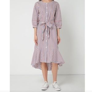 NWT J.Crew Striped Tie-waist Shirtdress Cotton Poplin